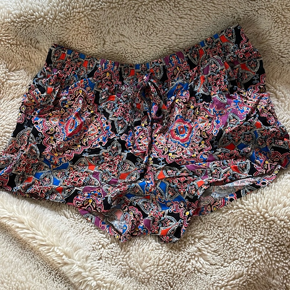 Multicolored patterned shorts